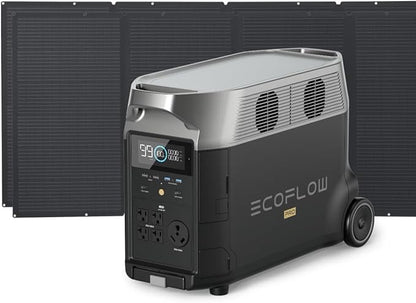 EF ECOFLOW Solar Generator 3.6KWh DELTA Pro with 2X400W Portable Solar Panel, 23% High Efficiency, 5 AC Outlets, 120V/3600W, for Home Backup Outdoors Camping RV Emergency