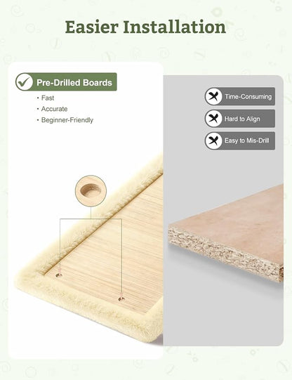 5-in-1 Cat Wall Shelves, Solid Wood Cat Wall Furniture Set for Indoor Cats | 44 lb per Shelf, 72-Hour Load Tested, Pre-Drilled, Fits 16 in. Stud Drywall & Solid Walls, for Small to Medium Cats