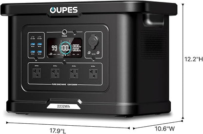 OUPES Exodus 2400 Solar Generator with a 240W Panel, 2400W / 2232Wh Portable Power Station with APP Control & UPS for RV, Home Backup, Professional Outdoor Use