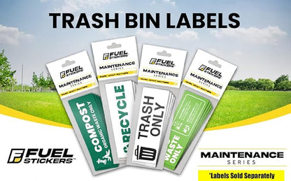 Yard Waste Sticker - Yard Waste Bin Sign - with Helpful Tips and Do & Don't Reminder - 3-5 Year Indoor/Outdoor Rated - Heavy Duty, Weather Proof, Ultra Durable - USA Made (6x2 inch), 4 Labels