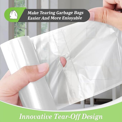 Teivio 1.2 Gallon 360 Counts Trash Bags Garbage Bags, Bathroom Trash Can Bin Liners, Small Plastic Bags for Home Office Kitchen Kitchen (Clear)