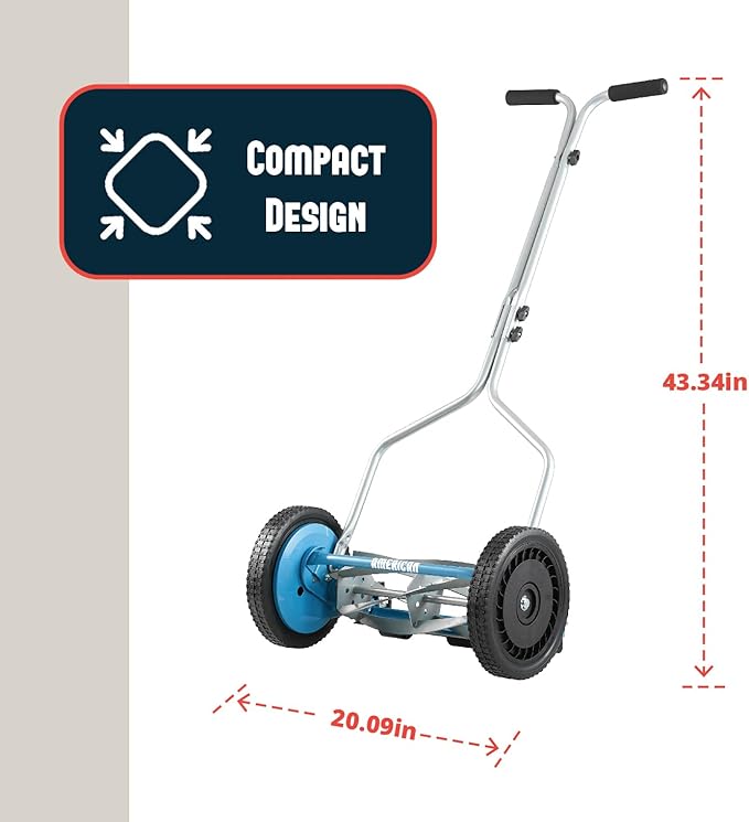 American Lawn Mower Company 1304-14SK2 14-Inch 5-Blade Push Reel Lawn Mower with Sharpener