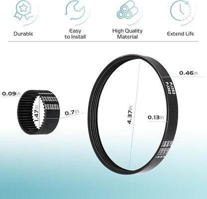 Electric Snow Shovel Drive Belt for Earthwise Snow Blower SN70016 SN74014, Snow Remover Belt Kit Includes Auger Drive Belt & Motor Toothed Belt Snow Blower Replacement Parts