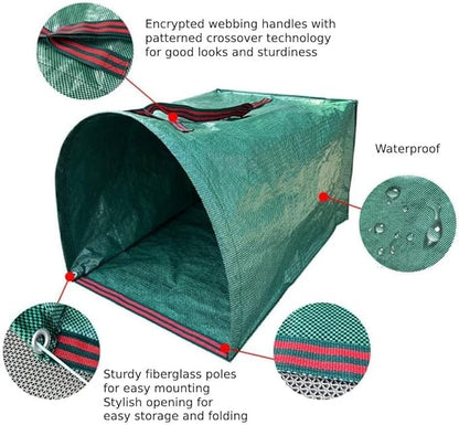 Leaf Bag Holder – Collapsible Yard Waste Bag, Reusable Garden Debris Bag for Leaves, Lawn Trash, Camping, Parties & Laundry