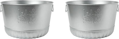 Behrens Galvanized Embossed Bushel Basket- Let it Snow (2 Bushels)