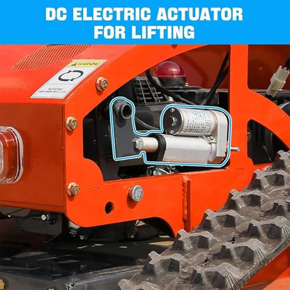 Gasoline Powered Remote Control Lawn Mowerwith Snow Plow, 9HP Crawler Mower with 600m Range for Steep Hills and Orchards (Orange)