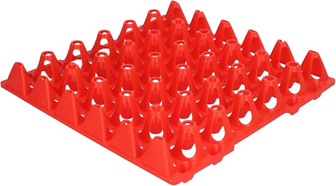 Plastic Egg Flats 30 Cell Holder Tray 5PCS, Durable Storage and Transportation Container - Stackable Design, Reusable Material, Ideal for Home and Farm Use (Red)