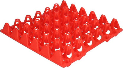 Plastic Egg Flats 30 Cell Holder Tray 5PCS, Durable Storage and Transportation Container - Stackable Design, Reusable Material, Ideal for Home and Farm Use (Red)