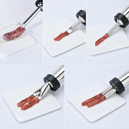 Professional Beef Jerky Gun Kits, Stainless Steel Jerky Maker, Jerky Cannon, Meat Gun with 5 Stainless Nozzles and 5 Brushes