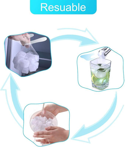 Reuable Ice Cube for Drinks - White Clear Plastic Ice Cube to Keep Drink Cool Longer Filled With Pure Water (20 Packs)