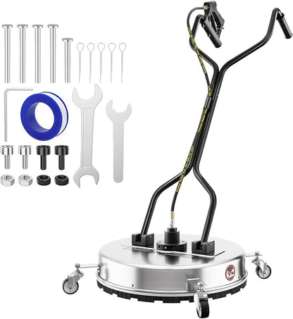 Doniks 24 Inch Pressure Washer Surface Cleaner with 4 Wheels,Dual Handle,Stainless Steel Housing,4500 PSI Power Washer Accessory for Concrete, Patio, Sidewalk, Deck, Driveways and Daily Washing