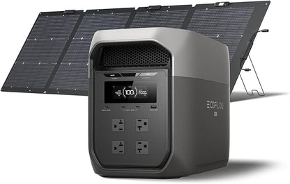 EF ECOFLOW Portable Power Station DELTA 3 MAX with 220W Solar Panel, 3400W X-Boost Output, Ultra-Fast 0-80% Charging in 1.13 Hr, Home Backup & RV Camping