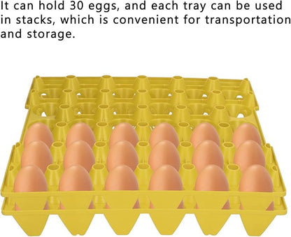 PLASTIC EGG FLATS EGG CRATES HOLDER TRAY STORAGE TRANSPORTATION HOME FARM SUPPLIES (Yellow)