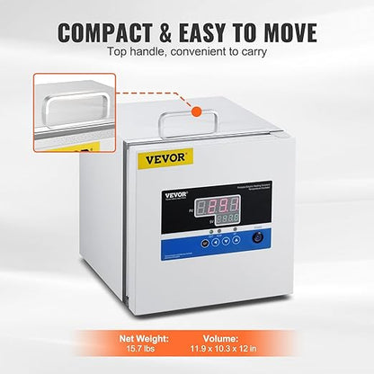 VEVOR Lab Incubator, 6L, PID Temperature Control RT+5-65℃, Scientific Digital Incubator, Constant-Temperature Microbiological Laboratory Incubator for Lab Cell Culture Seed Germination Medical Science