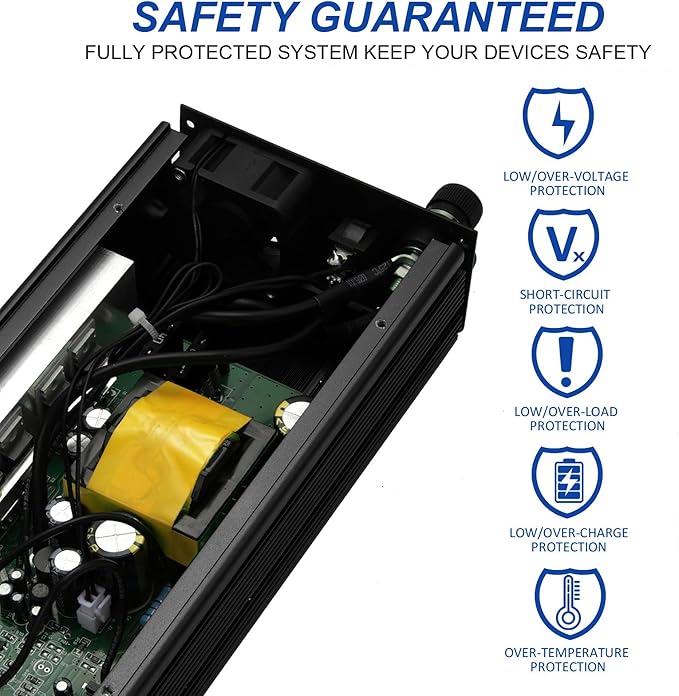 12V to 110V Inverter - 750W Car Inverter with 2 AC Outlets & 2 USB Ports for Trucks & Various Vehicles