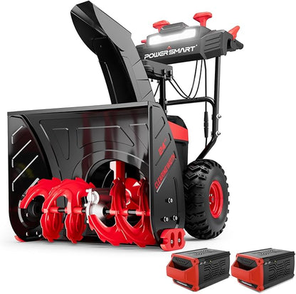 PowerSmart 80V 24" Cordless Snow Blower, 2-Stage Self-Propelled with (2) 6.0Ah Batteries & (1) Charger (HB2805B)
