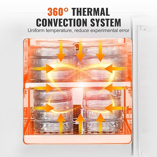 VEVOR Lab Incubator, 6L, PID Temperature Control RT+5-65℃, Scientific Digital Incubator, Constant-Temperature Microbiological Laboratory Incubator for Lab Cell Culture Seed Germination Medical Science