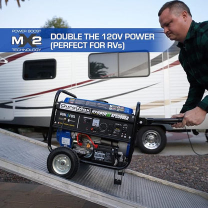 DuroMax XP5500EH 5,500-Watt Dual Fuel Portable Generator - Gas & Propane, Electric Start, RV & Emergency Ready