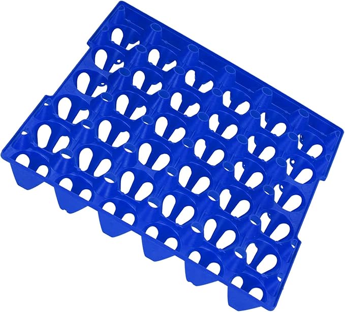 Plastic Egg Crate, Durable 30-Cell Design, Egg Holder Tray, Blue Transportation for Farmers Home Storage Poultry Farming Grocery Use