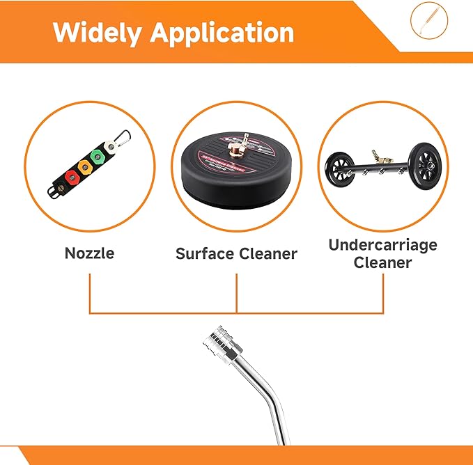 22" Pressure Washer Extension Wand/bend,Stainless Steel 1/4"Quick Connect Power Washer Lance,Short power Washer Wand Replacement For Car Wash,Pressure Washer Accessories
