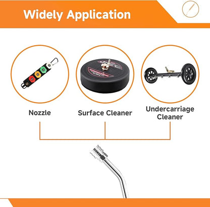 22" Pressure Washer Extension Wand/bend,Stainless Steel 1/4"Quick Connect Power Washer Lance,Short power Washer Wand Replacement For Car Wash,Pressure Washer Accessories