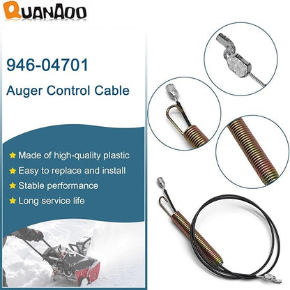 Auger Control Cable 946-04701 for Cub Cadet Craftsman Troy-Bilt MTD Columbia 21" Snow Blowers or Snow Thrower Replace 746-04701 Auger Clutch Cable