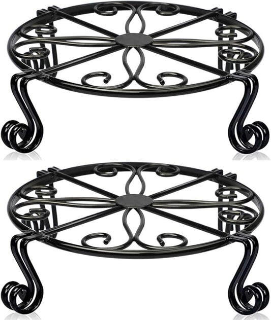 Plant Stand for Heavy Duty Potted Holder Indoor Outdoor Metal Rustproof Iron Garden Container Round Supports Rack for Planter Bronze, Pumpkin Stand Outdoor