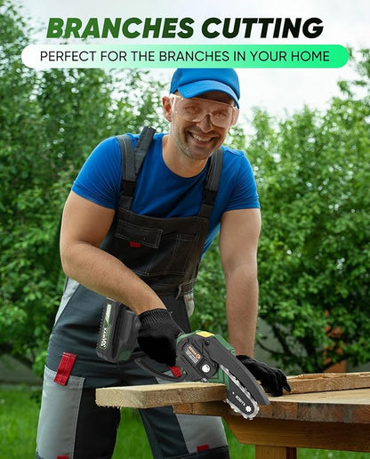 Saker Mini Chainsaw,2025 New Upgrade Electric Chainsaws,Portable Chain Saw Cordless Battery Powered,Small Handheld Chain Saws Pruning Shears Saw for Wood Tree Branches,Courtyard and Garden