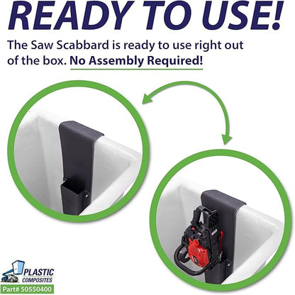 Chainsaw Scabbard - Plastic - Bucket Mounted (Inside Mount ONLY) (Unlined Black) Bucket Truck Parts Built-in Mount, Plastic Scabbard for Mounting Only on the Inside of Your Bucket