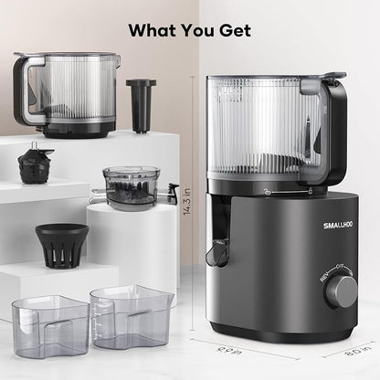 3-in-1 Juicer Machines, Cold Press Juicer 7“ Large Chute & 120oz – for Whole Vegetables & Fruits, High Juice Yield | Nut Milk | Natural Sorbet, Sliver