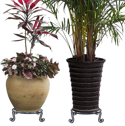 Plant Stand for Heavy Duty Potted Holder Indoor Outdoor Metal Rustproof Iron Garden Container Round Supports Rack for Planter Bronze, Pumpkin Stand Outdoor