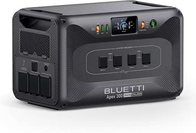 BLUETTI Apex 300 Portable Power Station, 2764.8Wh Solar Generator LFP Battery Backup with 6 3840W AC Outlets (7680W Surge), Simultaneous 120V/240V Output & Black Start, for Home, RV and Emergencies