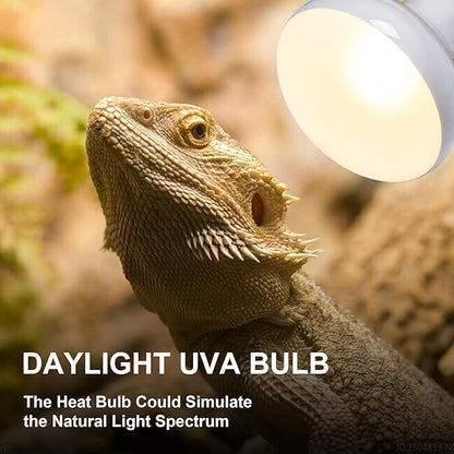 Heat lamp Bulbs Day & Night Combo, 100 Watt UVA Daylight Basking Spot Light and Red Infrared Heating Light for Bearded Dragon, Turtle, Lizard, Snake, Tortoise, Chameleon, Amphibians - 2 Pack