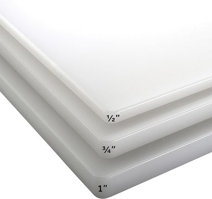 Winco CBWT-1218 Cutting Board, 12 by 18 by 1/2-Inch, White | Dishwasher safe, Stain resistant, Minimizes dulling, Great for Charcuterie, Cheese, Appetizers and Buffet Displays