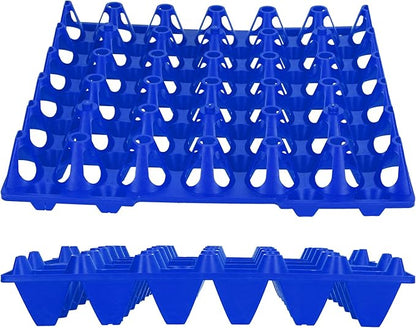 Egg Storage Tray Durable Stackable Egg Crate Holder for Home Farm Supplies 5PCS for Chicken Eggs, 11.3x11.1in (Blue)