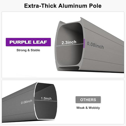 PURPLE LEAF 10' X 10' Patio Umbrella Outdoor Cantilever Umbrella, Aluminum Offset Umbrella with Champagne Frame and 360° Rotation for Pool Deck Garden, Taupe