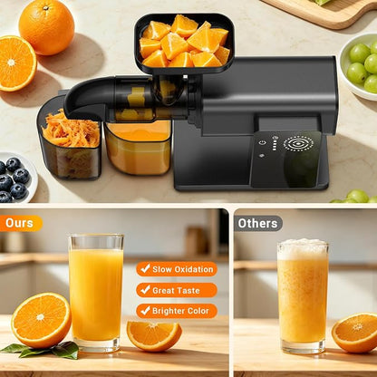Juicer Machines with LED Smart Touch Screen, 2 Modes Slow Masticating Juicers for Kale & Celery, BPA-Free Cold Press Juicer with Reverse Function, Aluminum Alloy