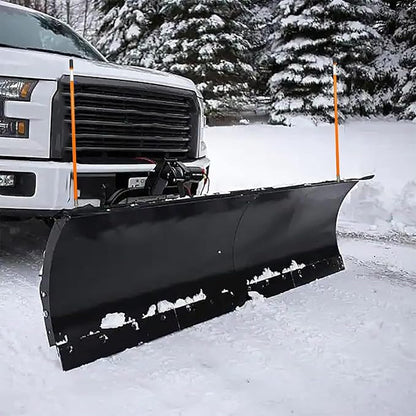 Snow Plow Blade Markers Guides Kit Orange 24''Steel Wire Structure 304 Stainless Steel Vertical Stud Mount Joint Never Break Never Rust High Visibility Fit for Boss Western plows and More