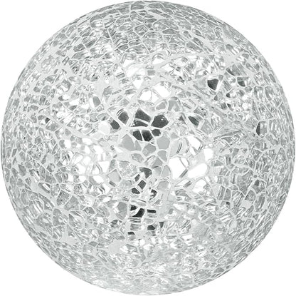 Decorative Ball for Bowls, 4 Inch Mosaic Glass Balls Decorative Glass Orbs for Home Decor/Dining Tables/Wedding Party/Coffee Table/Centerpiece Decor [Silver]