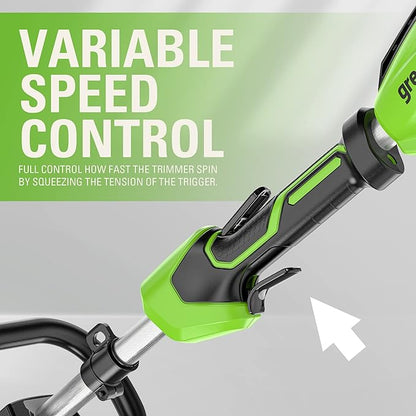 Greenworks 40V 15" Cordless String Trimmer, 2.0Ah Battery and Charger Included