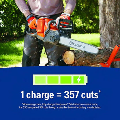 Husqvarna Power Axe 350i Cordless Electric Chainsaw, 18 Inch Chainsaw with Brushless Motor and Quiet Superior Cutting Power, 40V Lithium-Ion 7.5 Ah Battery and Charger Included. 970601202
