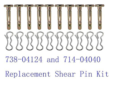 12 pcs 738-04124A and 714-04040 Shear Pins and Cotter Pins for Cub Cadet MTD Troy Bilt Snowblowers