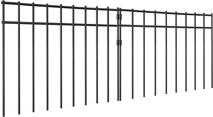 15 Pack - 17"x12" Animal Barrier Fence, 21Ft(L) No Dig Fence for Dogs with Strong Snap Connect, 4 Gauge Black Powder Coated Steel, Dog Rabbits Fence Barrier for Outdoor Landscaped Yard