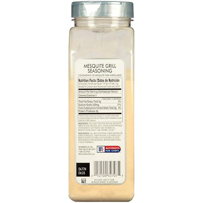 McCormick Culinary Mesquite Grill Seasoning, 22 oz - One 22 Ounce Container of BBQ Mesquite Seasoning for Premium Slow-Smoked Flavor, Best on Grilled Steaks, Chicken, Vegetables and More