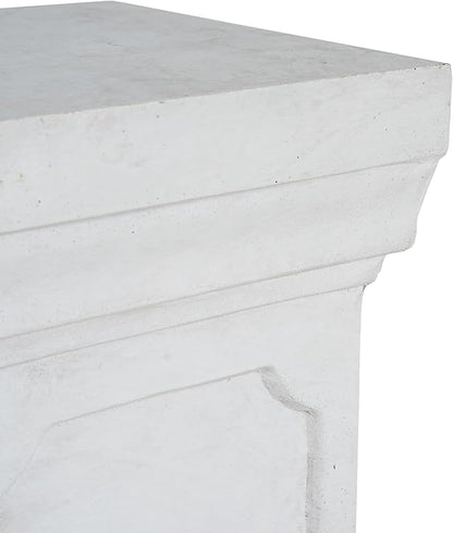Decorative Roman Column Pedestal Column Plant Stand, Vintage European Style Classical Garden Pillar, Indoor Outdoor Decor, Pedestal Columns Plants Standing for Entryway Garden Yard Home (Antique White/19.25''H)