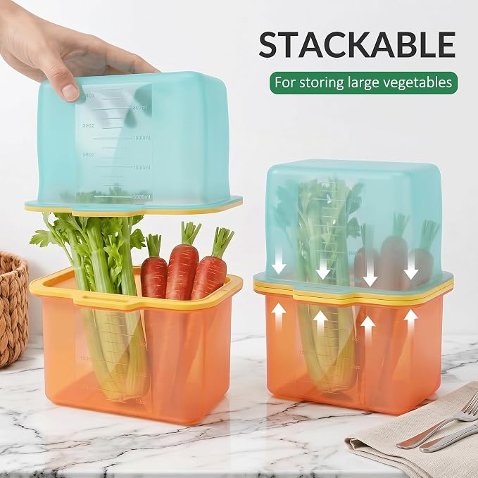 68oz Reusable Silicone Food Storage Bags with Magnetic Seal, Stand Up Freezer Bags for Meal Prep, Snacks, Sandwiches & Leftovers, Dishwasher Safe Reusable Food Storage Bag (Blue)