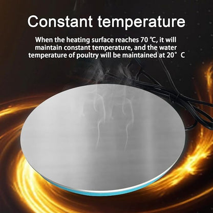 Warmer Base for Chicken Water - Poultry Water Heater with 4.5 Feet Power Cable, Waterer Drinker Heated Base with Thermostat - Anti Scald Pet Poultry Waterer Winter Deicer