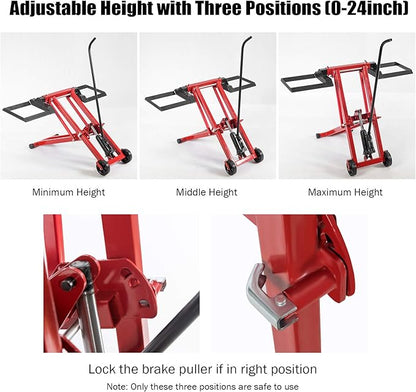 Goplus Lawn Mower Lift, 500LBS Zero Turn Mower Lift with Hydraulic Jack, Mower Lift Jack for Riding Tractors