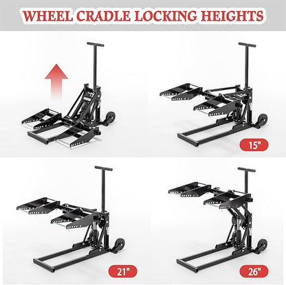 Riding Mower Lift,550 lbs Capacity Lawn Mower Lift Jack with Hydraulic Jack,Foldable Design for Zero Turn Mower Lift and Garden Tractors, Black