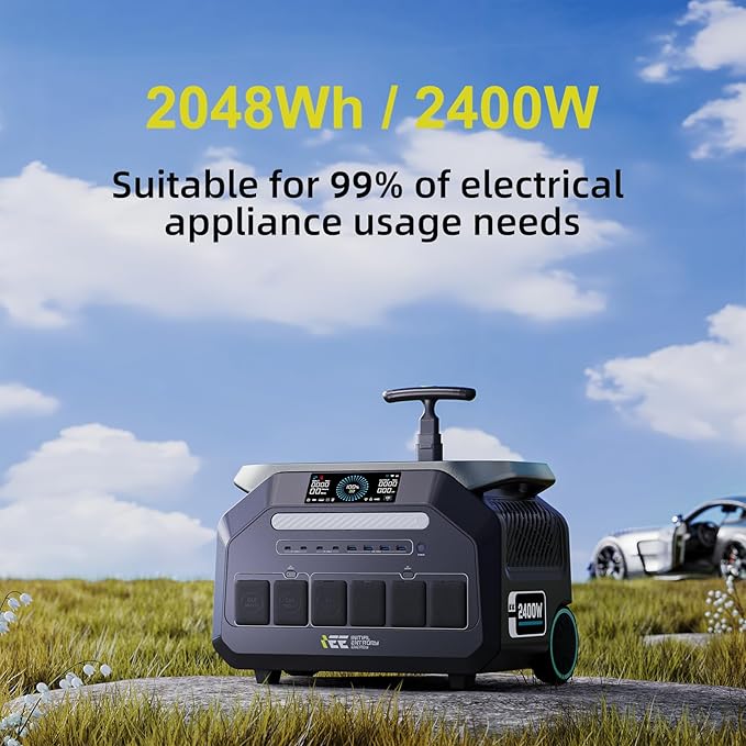 IEE 2400W/2048Wh Solar power station With 200W Solar Panel,P2400 Solar Generator(4800W Peak),1800W Super Fast Charging,APP Control Emergency Power Station for Home, Camping, Power Outages